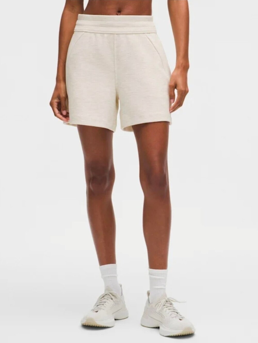 Lululemon Scuba High-Rise Short 5" *Waffle Heathered Light Ivory Size M New